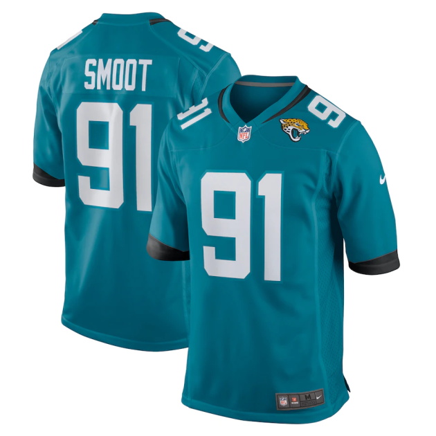 mens nike dawuane smoot teal jacksonville jaguars game jersey